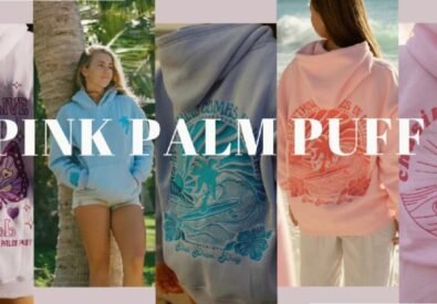 pink palm puff hoodie